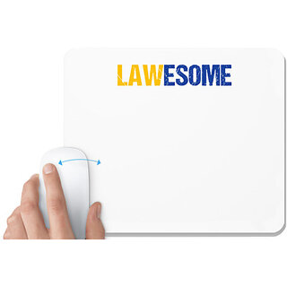                       UDNAG White Mousepad 'Lawyer | Lawesome' for Computer / PC / Laptop [230 x 200 x 5mm]                                              