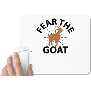                       UDNAG White Mousepad 'Goat | fear the goat' for Computer / PC / Laptop [230 x 200 x 5mm]                                              