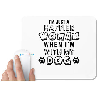                       UDNAG White Mousepad 'Dog | I'm Just A' for Computer / PC / Laptop [230 x 200 x 5mm]                                              