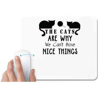                       UDNAG White Mousepad 'Cat | The Cats' for Computer / PC / Laptop [230 x 200 x 5mm]                                              