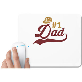                       UDNAG White Mousepad 'Dad Father | #1 Dad,' for Computer / PC / Laptop [230 x 200 x 5mm]                                              