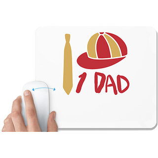                       UDNAG White Mousepad 'Dad Father | 1 Dad,' for Computer / PC / Laptop [230 x 200 x 5mm]                                              
