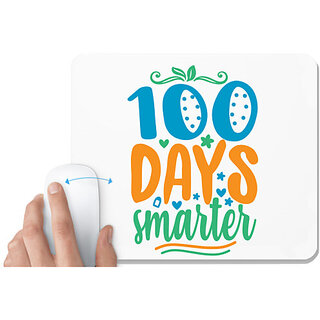                       UDNAG White Mousepad 'Smarter | 100 days smarter' for Computer / PC / Laptop [230 x 200 x 5mm]                                              