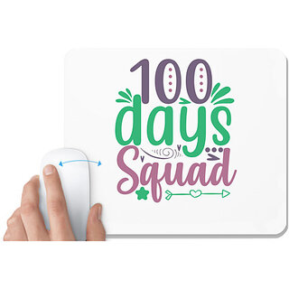                       UDNAG White Mousepad 'Squade | 100 days squad' for Computer / PC / Laptop [230 x 200 x 5mm]                                              