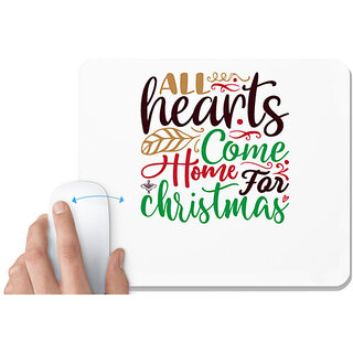                       UDNAG White Mousepad 'Christmas | all hearts come home christmas' for Computer / PC / Laptop [230 x 200 x 5mm]                                              