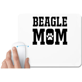                       UDNAG White Mousepad 'Mom | Beagle mom' for Computer / PC / Laptop [230 x 200 x 5mm]                                              