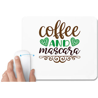                       UDNAG White Mousepad 'Coffee Maskara | coffee and mascara' for Computer / PC / Laptop [230 x 200 x 5mm]                                              