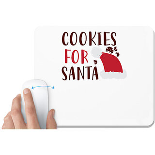                       UDNAG White Mousepad 'Christmas Santa | cookies for santa' for Computer / PC / Laptop [230 x 200 x 5mm]                                              