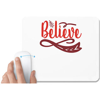                       UDNAG White Mousepad 'Believe | believee' for Computer / PC / Laptop [230 x 200 x 5mm]                                              