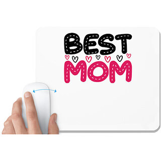                       UDNAG White Mousepad 'BEST MOM' for Computer / PC / Laptop [230 x 200 x 5mm]                                              