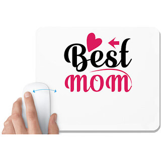                       UDNAG White Mousepad 'Mom mother | BEST MOM' for Computer / PC / Laptop [230 x 200 x 5mm]                                              