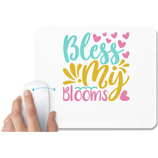                       UDNAG White Mousepad 'Blooms | Bless my blooms' for Computer / PC / Laptop [230 x 200 x 5mm]                                              
