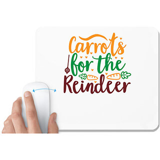                       UDNAG White Mousepad 'Reindeer | carrots for the reindeer' for Computer / PC / Laptop [230 x 200 x 5mm]                                              