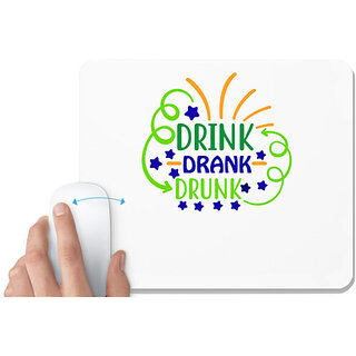                       UDNAG White Mousepad 'Teacher | drink drank drunk' for Computer / PC / Laptop [230 x 200 x 5mm]                                              