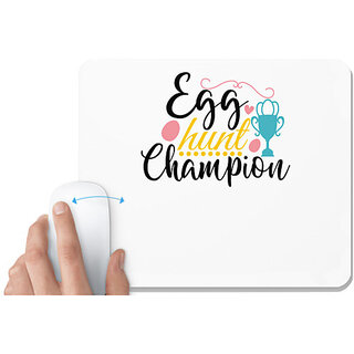                      UDNAG White Mousepad 'Easter | egg hunt champion' for Computer / PC / Laptop [230 x 200 x 5mm]                                              