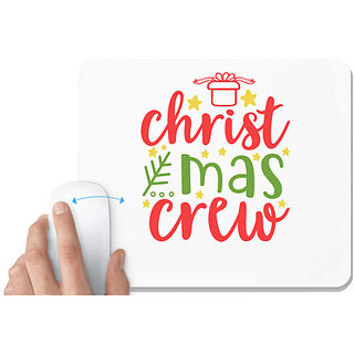                       UDNAG White Mousepad 'Christmas Santa | Christmas crew' for Computer / PC / Laptop [230 x 200 x 5mm]                                              