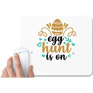                       UDNAG White Mousepad 'Easter | egg hunt is on' for Computer / PC / Laptop [230 x 200 x 5mm]                                              