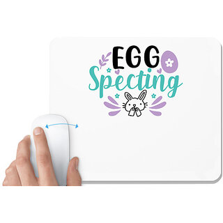                       UDNAG White Mousepad 'Easter | egg specting Rabbit' for Computer / PC / Laptop [230 x 200 x 5mm]                                              