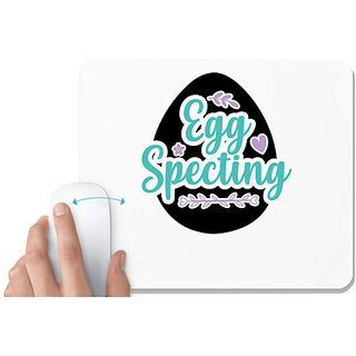                       UDNAG White Mousepad 'egg specting | egg specting' for Computer / PC / Laptop [230 x 200 x 5mm]                                              