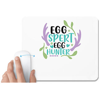                       UDNAG White Mousepad 'Easter | eggspert egg hunter' for Computer / PC / Laptop [230 x 200 x 5mm]                                              