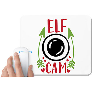                       UDNAG White Mousepad 'Christmas Santa | Elf cam' for Computer / PC / Laptop [230 x 200 x 5mm]                                              
