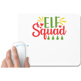                       UDNAG White Mousepad 'Christmas Santa | Elf squadd' for Computer / PC / Laptop [230 x 200 x 5mm]                                              