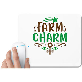                       UDNAG White Mousepad 'farm charm' for Computer / PC / Laptop [230 x 200 x 5mm]                                              