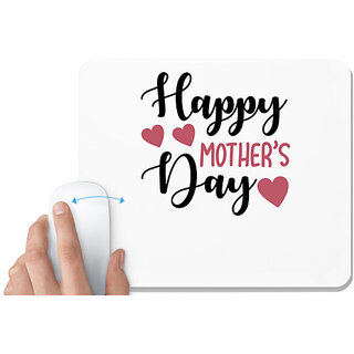                       UDNAG White Mousepad 'HAPPY MOTHERS DAY' for Computer / PC / Laptop [230 x 200 x 5mm]                                              