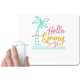                       UDNAG White Mousepad 'Spring | Hello Spring x2' for Computer / PC / Laptop [230 x 200 x 5mm]                                              