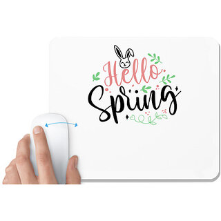                       UDNAG White Mousepad 'Spring | hello spring' for Computer / PC / Laptop [230 x 200 x 5mm]                                              