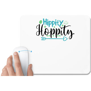                       UDNAG White Mousepad 'hippity hoppity' for Computer / PC / Laptop [230 x 200 x 5mm]                                              