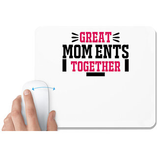                       UDNAG White Mousepad 'Mother | GREAT MOM ENTS TOGETHER' for Computer / PC / Laptop [230 x 200 x 5mm]                                              