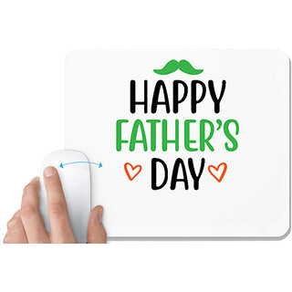                       UDNAG White Mousepad 'Dad | happy father's day' for Computer / PC / Laptop [230 x 200 x 5mm]                                              