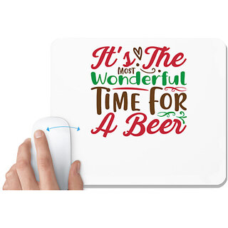                       UDNAG White Mousepad 'Beer | it's the most wonderful time for a beer' for Computer / PC / Laptop [230 x 200 x 5mm]                                              