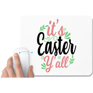                       UDNAG White Mousepad 'Easter | it's easter y'all' for Computer / PC / Laptop [230 x 200 x 5mm]                                              