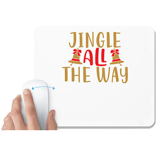                       UDNAG White Mousepad 'Christmas Santa | Jingle all the way' for Computer / PC / Laptop [230 x 200 x 5mm]                                              