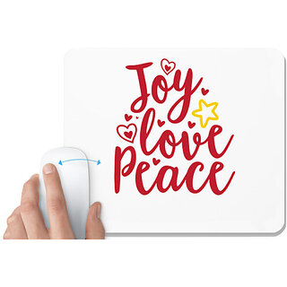                       UDNAG White Mousepad 'Christmas Santa | joy love peace' for Computer / PC / Laptop [230 x 200 x 5mm]                                              