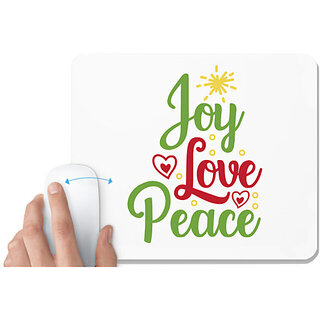                       UDNAG White Mousepad 'joy love peace' for Computer / PC / Laptop [230 x 200 x 5mm]                                              