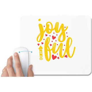                       UDNAG White Mousepad 'Christmas Santa | Joyful' for Computer / PC / Laptop [230 x 200 x 5mm]                                              