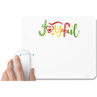                       UDNAG White Mousepad 'Christmas Santa | joyful2' for Computer / PC / Laptop [230 x 200 x 5mm]                                              