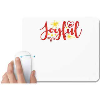                       UDNAG White Mousepad 'Christmas Santa | joyful3' for Computer / PC / Laptop [230 x 200 x 5mm]                                              