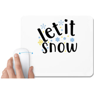                       UDNAG White Mousepad 'let it snow' for Computer / PC / Laptop [230 x 200 x 5mm]                                              