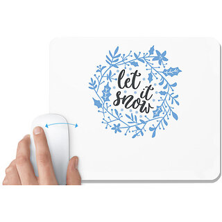                       UDNAG White Mousepad 'Snow | let it snow' for Computer / PC / Laptop [230 x 200 x 5mm]                                              