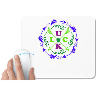                       UDNAG White Mousepad 'Luck | luck' for Computer / PC / Laptop [230 x 200 x 5mm]                                              