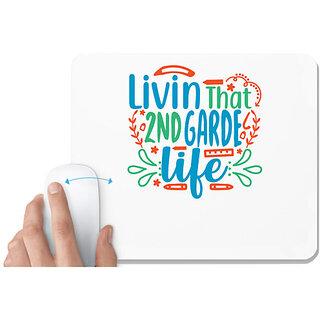                       UDNAG White Mousepad 'School Teacher | livin that 2nd garde life' for Computer / PC / Laptop [230 x 200 x 5mm]                                              