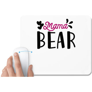                       UDNAG White Mousepad 'Mom | MAMA BEAR' for Computer / PC / Laptop [230 x 200 x 5mm]                                              