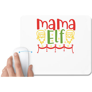                       UDNAG White Mousepad 'Christmas Santa | Mama elf' for Computer / PC / Laptop [230 x 200 x 5mm]                                              