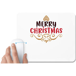                       UDNAG White Mousepad 'Christmas Santa | merry christmas' for Computer / PC / Laptop [230 x 200 x 5mm]                                              