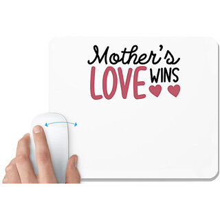                       UDNAG White Mousepad 'MOTHER'S LOVE WINS' for Computer / PC / Laptop [230 x 200 x 5mm]                                              