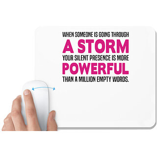                       UDNAG White Mousepad 'Nurse | Silence presence is more powerful' for Computer / PC / Laptop [230 x 200 x 5mm]                                              